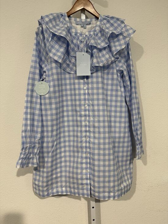 HILL HOUSE Dresses & Skirts - Hill House The Colette Dress Blue Jacquard Check Size Small NWT